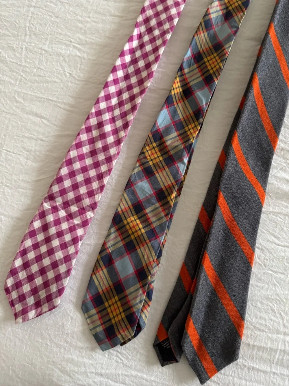 J. Crew Men's Tie Bundle in Pink, Blue, Orange and Gray